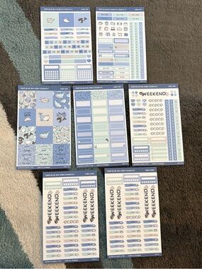 Hubman & Chubgirl Deep blue sea Hobonichi hobo cousin monthly planning set 7 pg